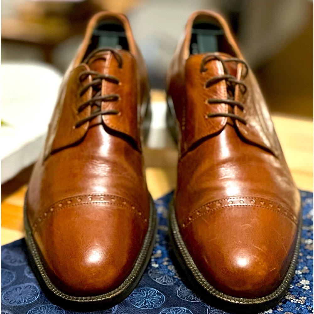 Johnston Murphy Signature Series Sheepskin Cap Toe Oxford Dress Shoes